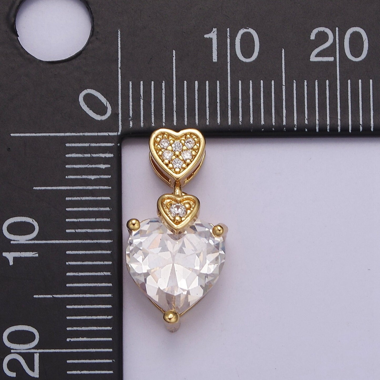 Heart Clear Cubic Zirconia Pendant, Micro Pave Love Charm Pendant For Valentine's Jewelry Making, J-369