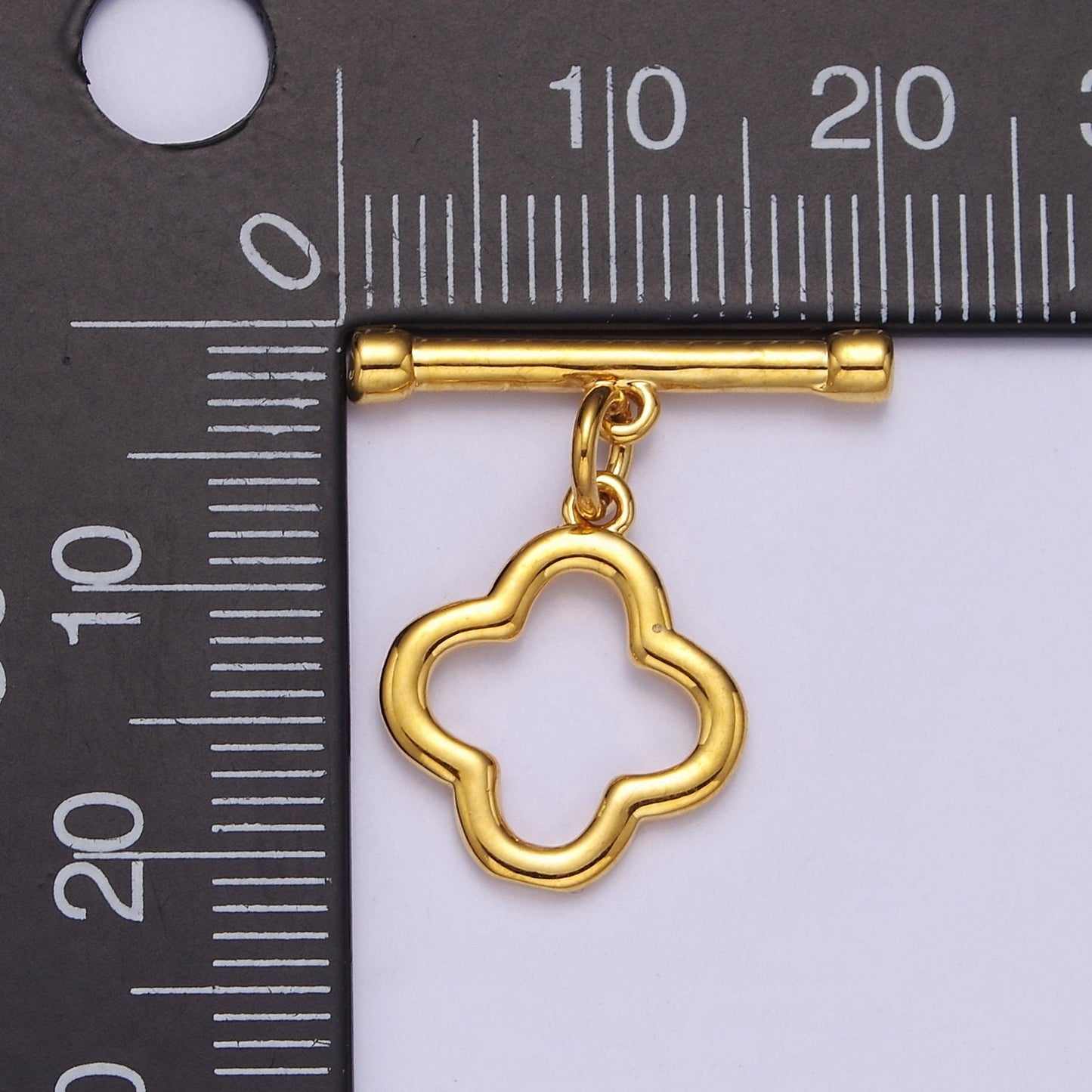 24k Gold Filled Clover OT Clasp Gold Toggle Clasp for Lucky Jewelry Making L-702