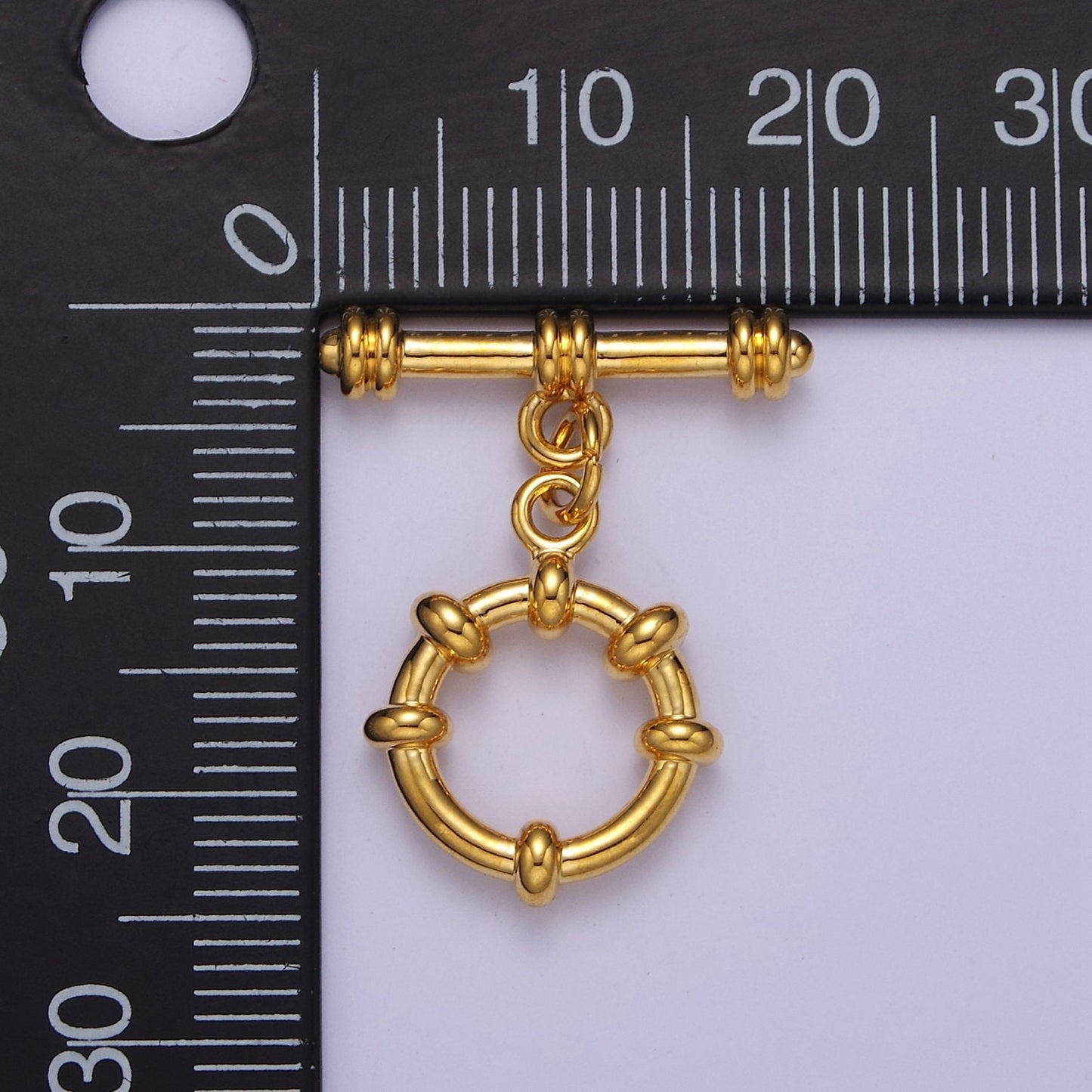 24k Gold Filled Round Toggle Clasp, Jewelry Clasp Sailor OT Clasp Findings L-690