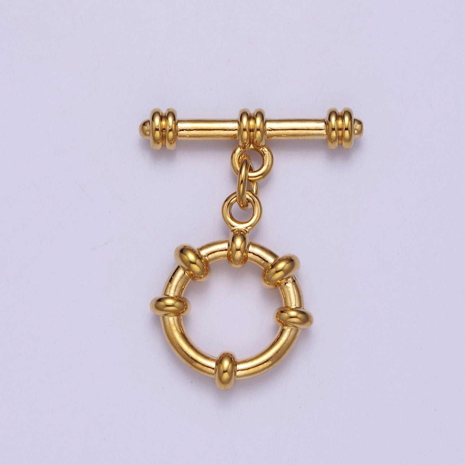 24k Gold Filled Round Toggle Clasp, Jewelry Clasp Sailor OT Clasp Findings L-690