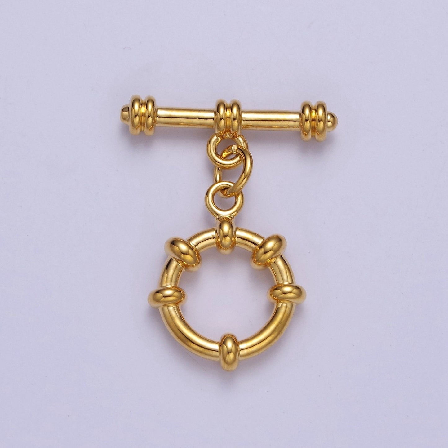 24k Gold Filled Round Toggle Clasp, Jewelry Clasp Sailor OT Clasp Findings L-690