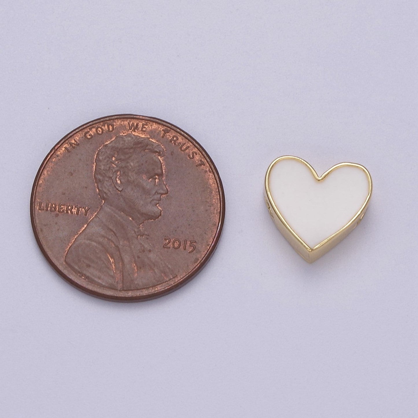 Pastel Pink Heart Bead Gold Filled Beads Spacer for Bracelet Charm Jewelry Supplies, Hypoallergenic, High Quality Bead b-064
