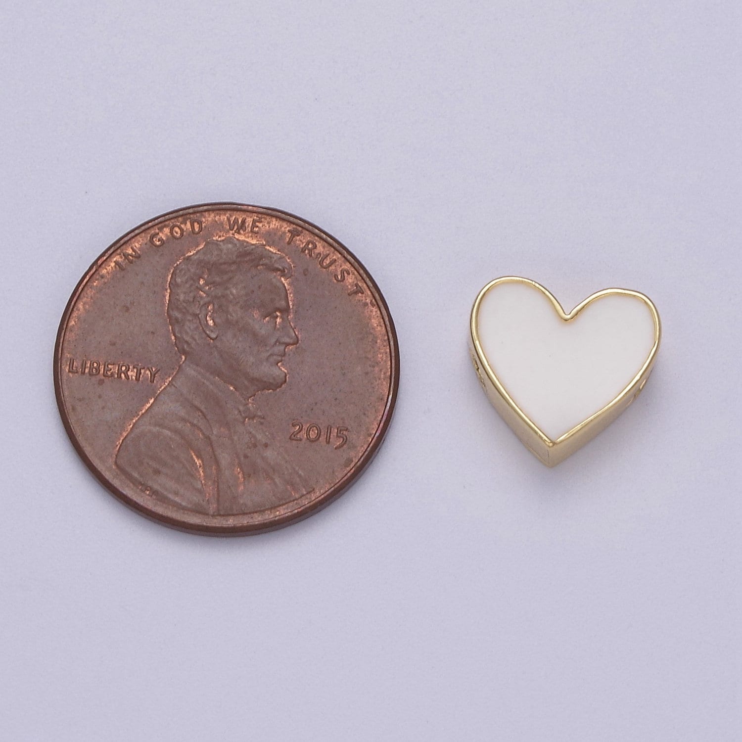Pastel Pink Heart Bead Gold Filled Beads Spacer for Bracelet Charm Jewelry Supplies, Hypoallergenic, High Quality Bead b-064
