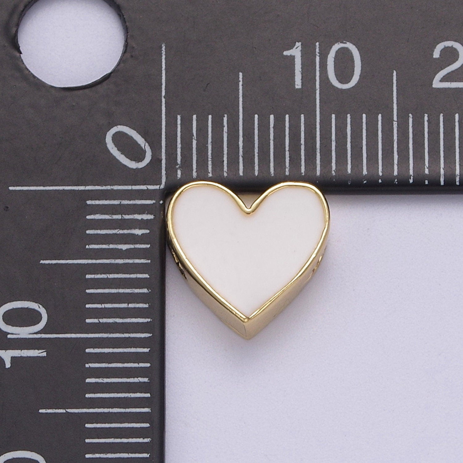 Pastel Pink Heart Bead Gold Filled Beads Spacer for Bracelet Charm Jewelry Supplies, Hypoallergenic, High Quality Bead b-064