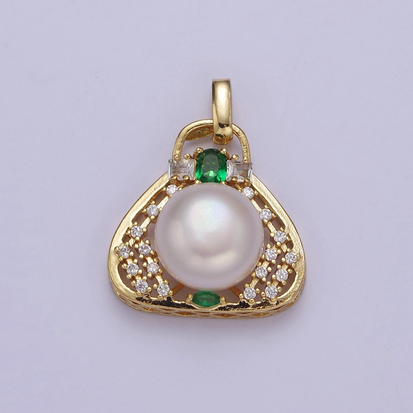 Mini Pearl Charm in a Purse Bag Charm for Bracelet Necklace Component J-465