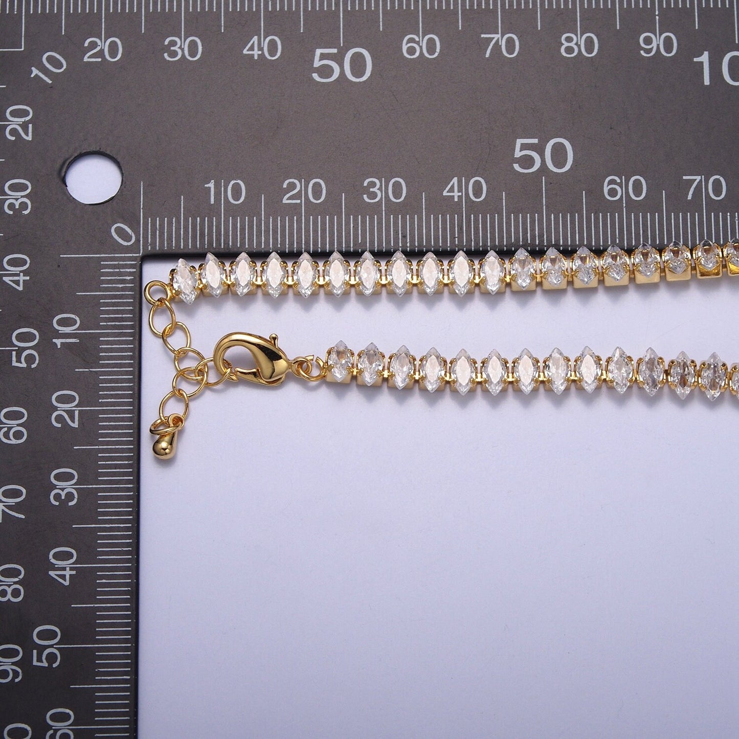 7" Marquise Tennis Chain Bracelet, Clear Crystal Zirconia CZ Tennis Chain, WA-904 WA-905