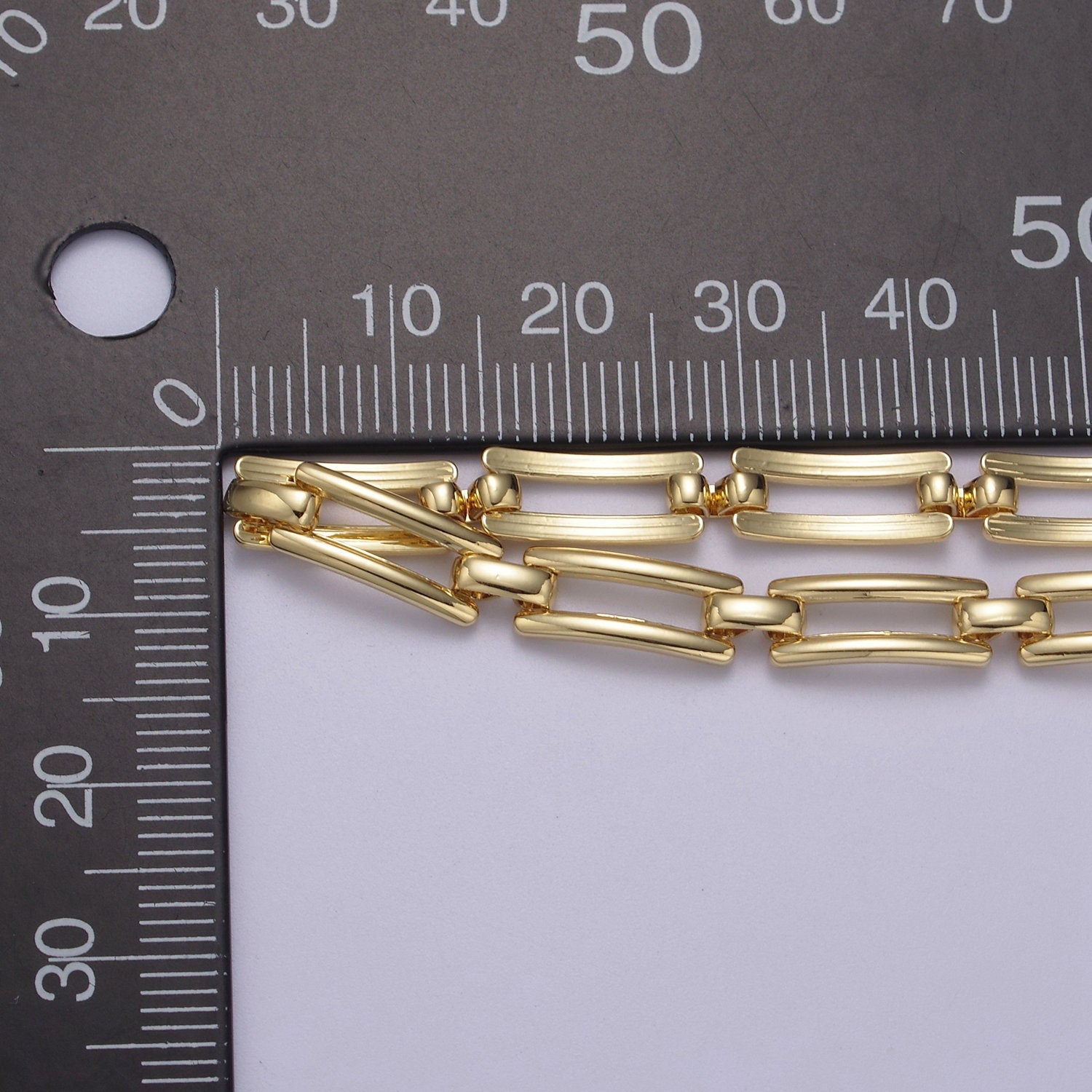 24K Gold Filled Designed Chain, Curved 12.6X5.4mm Chain For Statement Jewelry Bracelet Making | ROLL-701