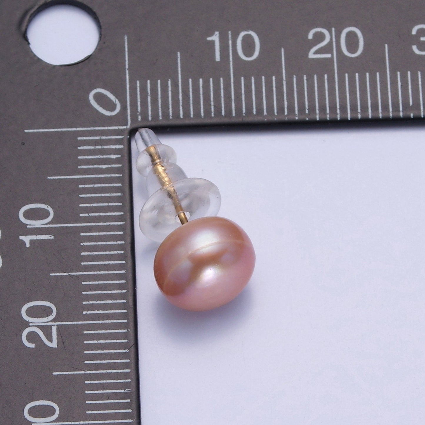 Minimalist Gold Filled Pearl Studs, 9mm-9.5mm Round Black White Pink Purple Gold Earrings, Versatile Bridal/Streetwear Jewelry, T-367