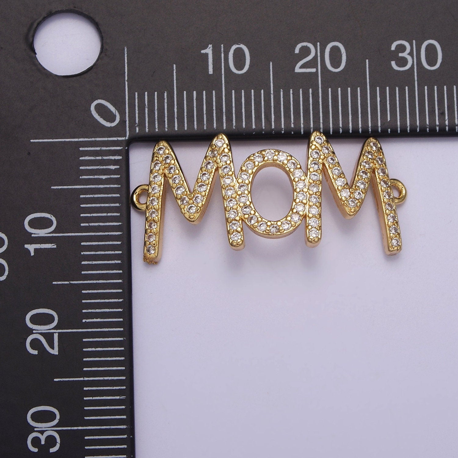 Cubic Mom Charm Connector Necklace Pendant 14k gold Filled Mother Mom Mama Link Connector for Bracelet Necklace Motherhood F164