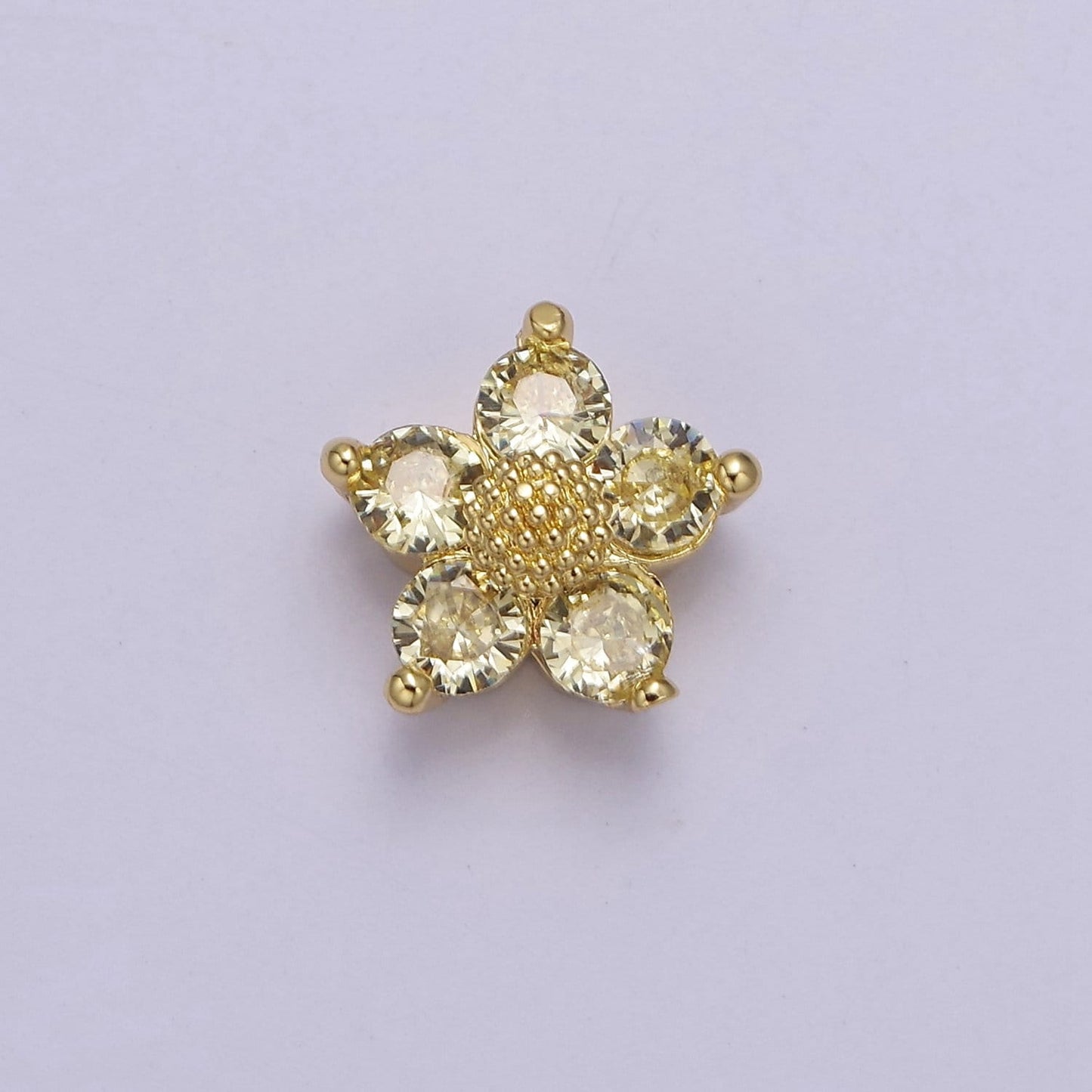 Dainty CZ Flower Spacer Bead, Gold Floral Spacer Beads Pink Clear Purple Green CZ Spacer Beads, Small Daisy Spacers for Bracelet Necklace