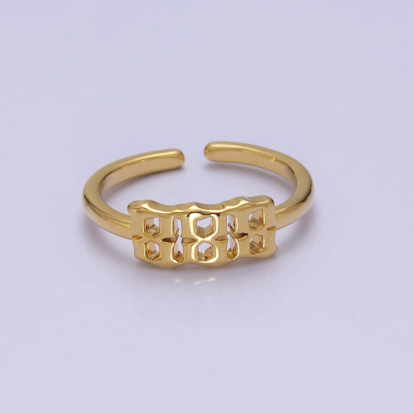 Dainty Gold Angel Number Ring Lucky Number for Stackable Jewelry Minimalist Ring Open Adjustable