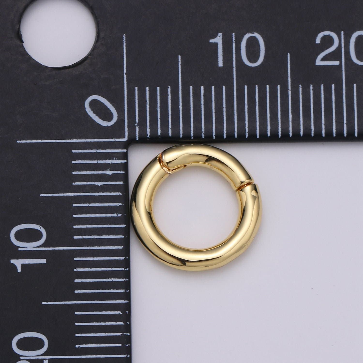 1x Dainty Gold Spring Gate Ring, Pull Gate ring, 12mm Round Circle Ring, Charm Holder 14K Gold Filled Clasp for Charm Holder Connector