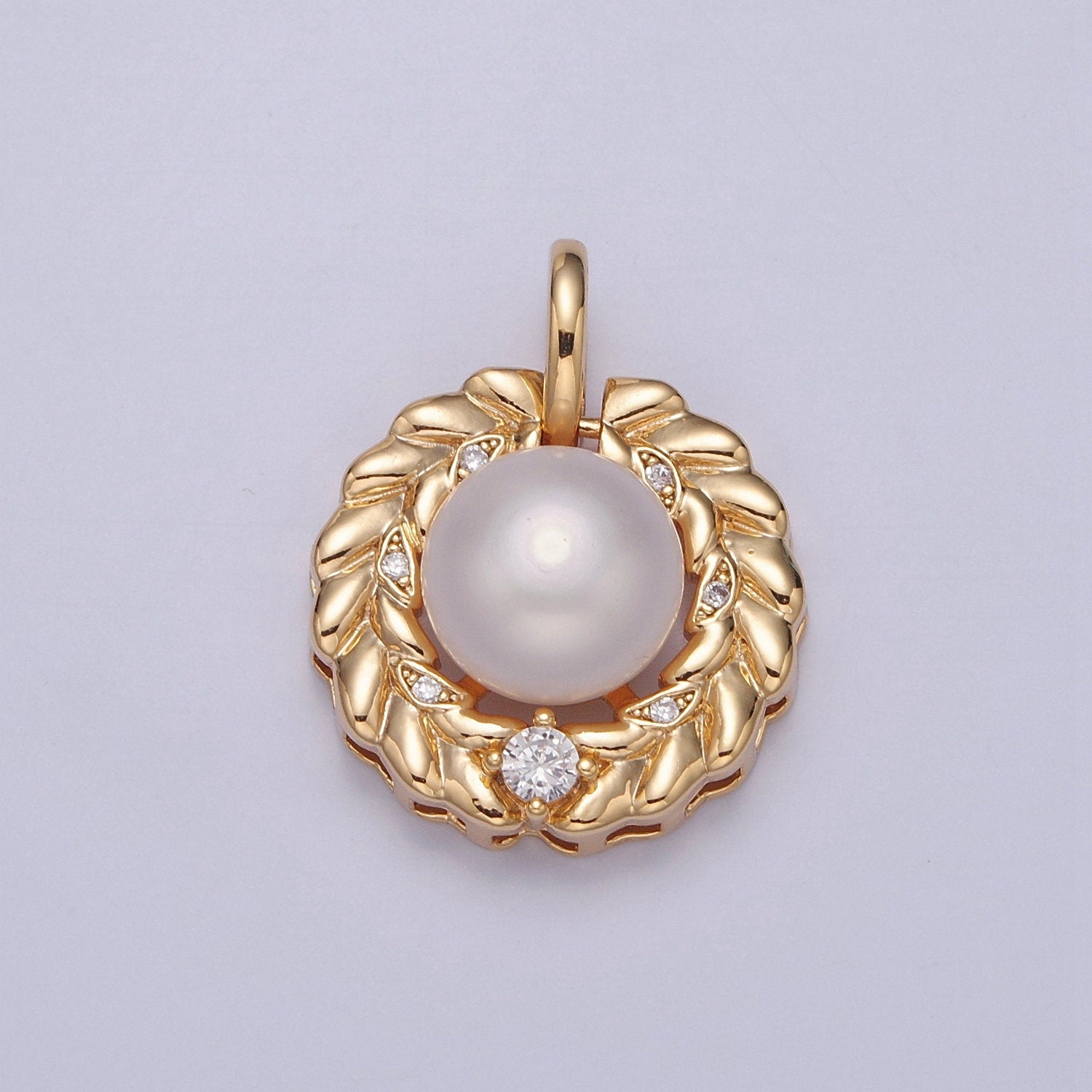 Dainty Pearl Charm Genuine Shell Pearl Pendant Vintage Bridal Wedding Jewelry, Pearl Component For DIY Jewelry Making I-045