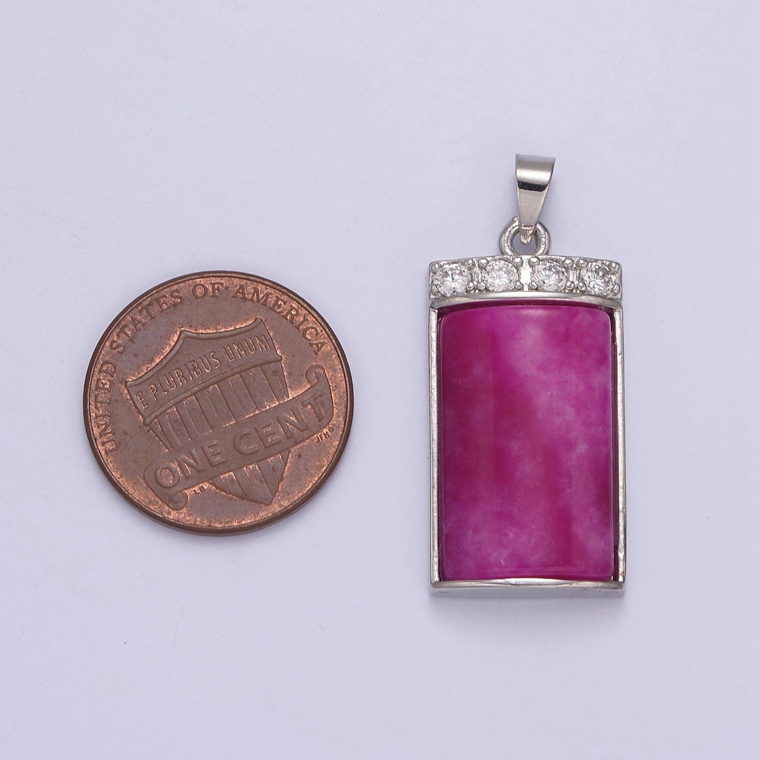 Purple Jade Pendant Vintage Design Drop Charm for Necklace W-632