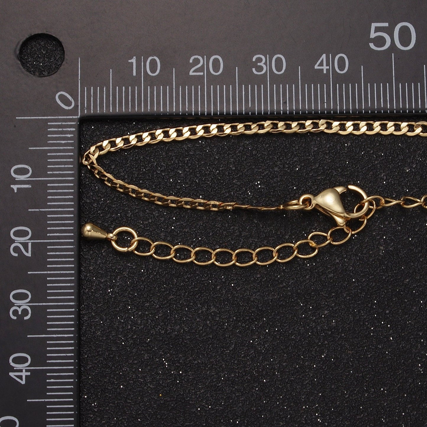 Dainty Gold Curb Chain Necklace 18 inch + 2 inch extender Layering Jewelry WA-871