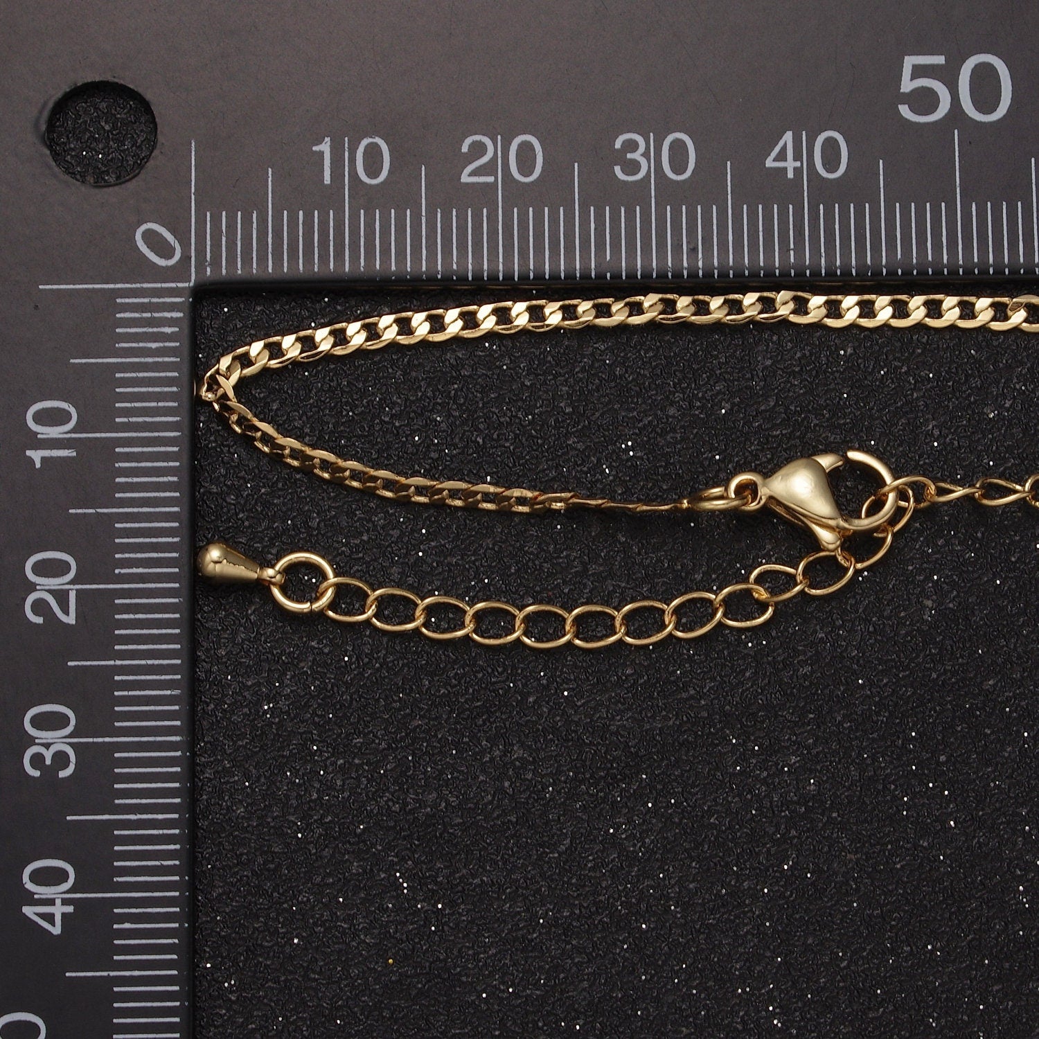 Dainty Gold Curb Chain Necklace 18 inch + 2 inch extender Layering Jewelry WA-871