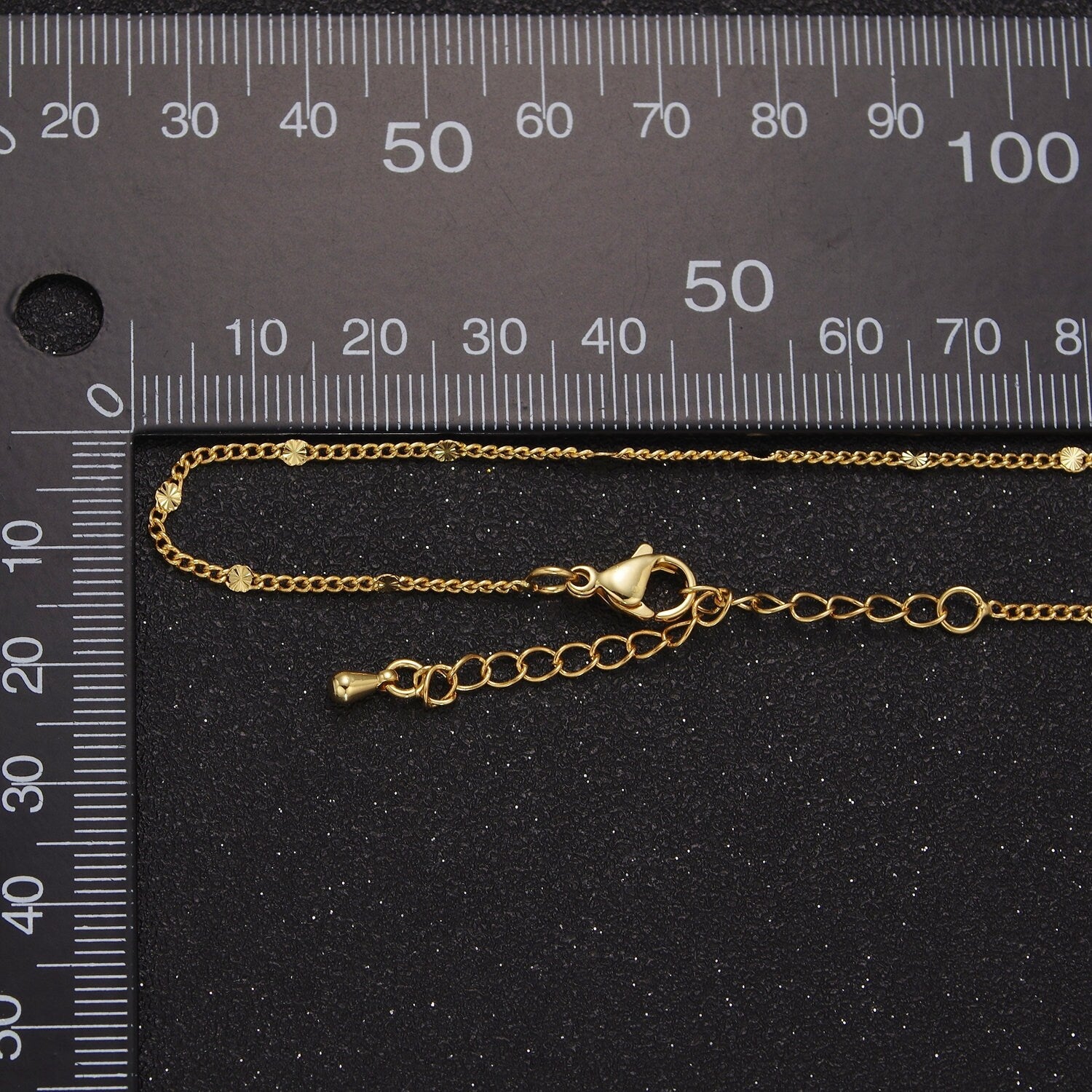 Dainty Sunburst Curb Chain Necklace ∙ 14K Gold Filled Necklace Curb Link Chain 18 inch + 2.5 inch extender Ready to Wear WA-937