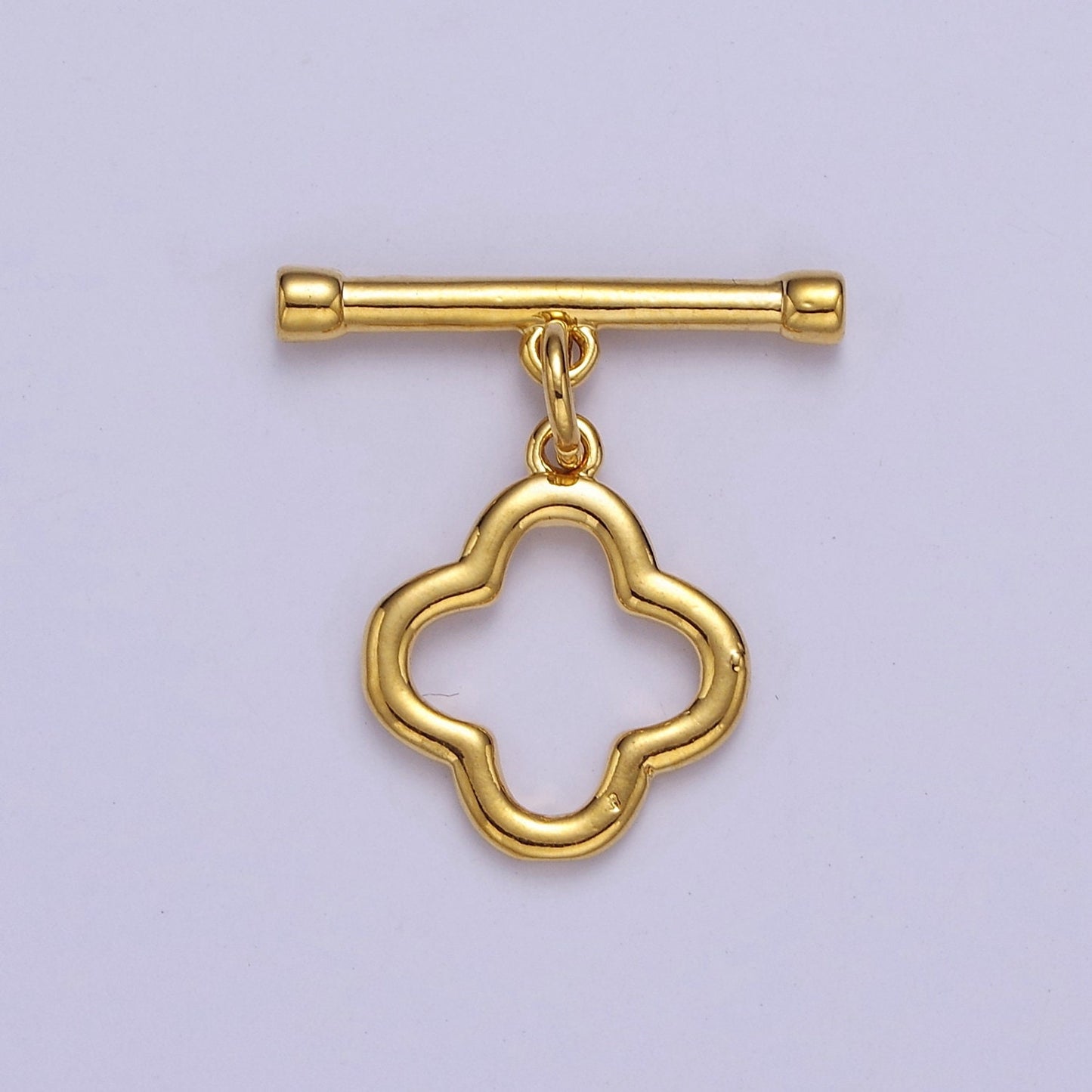 24k Gold Filled Clover OT Clasp Gold Toggle Clasp for Lucky Jewelry Making L-702