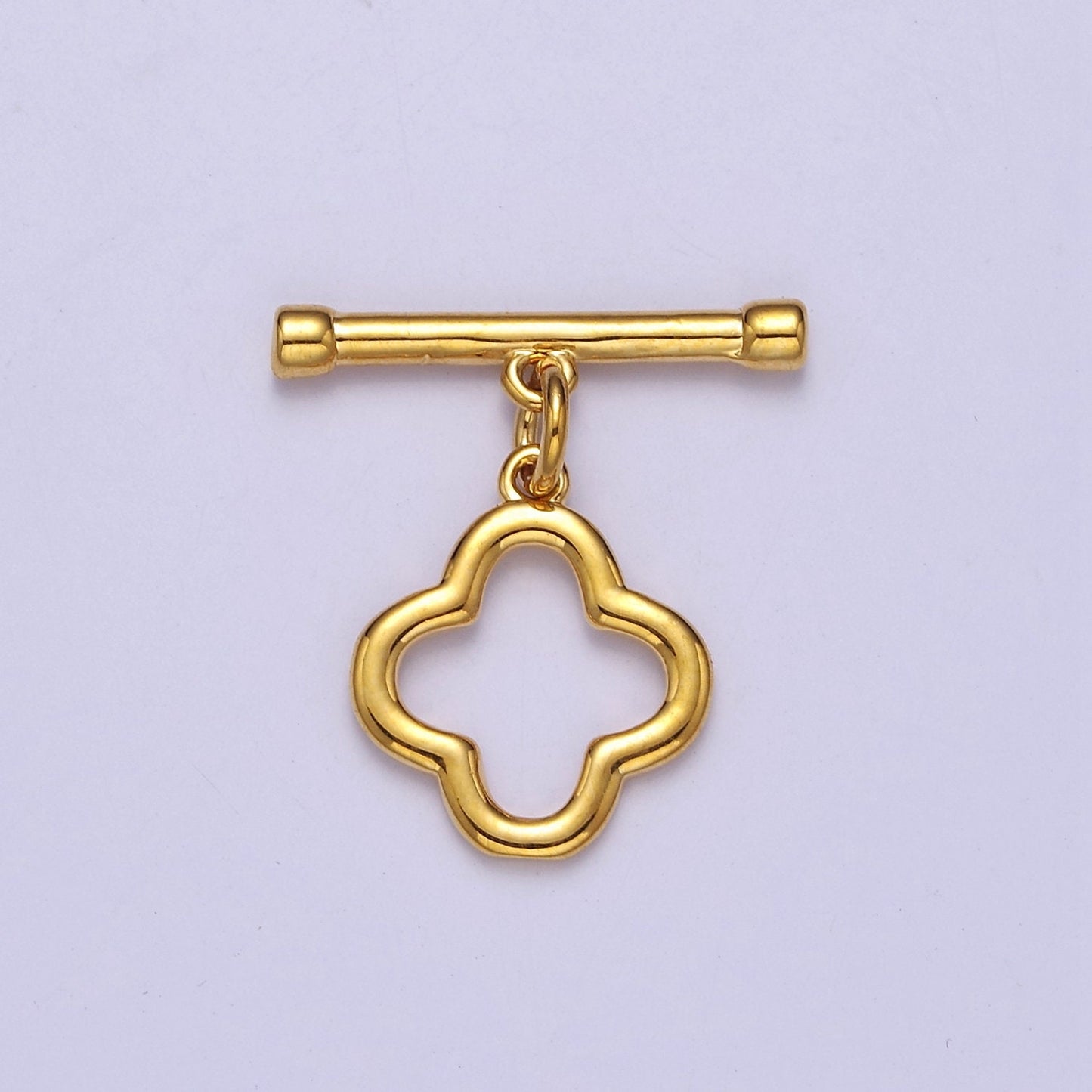 24k Gold Filled Clover OT Clasp Gold Toggle Clasp for Lucky Jewelry Making L-702