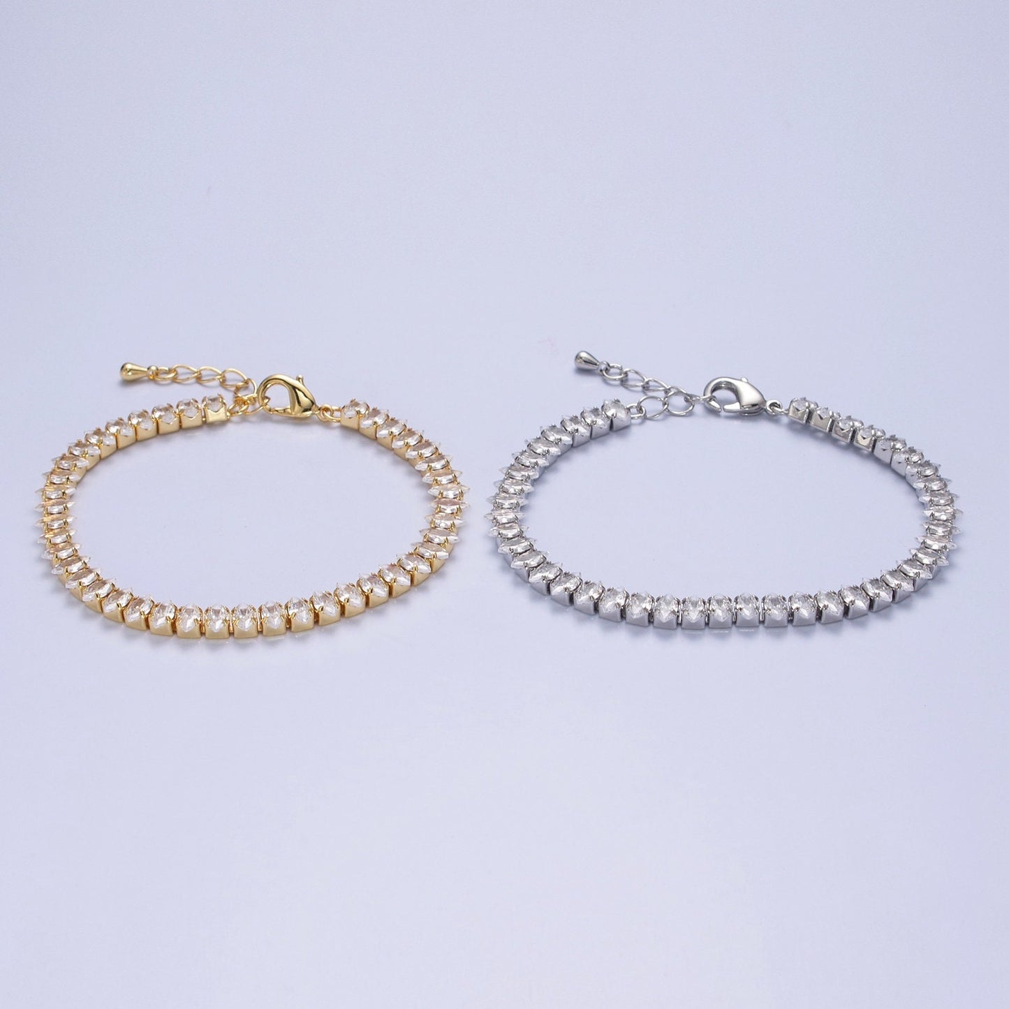 7" Marquise Tennis Chain Bracelet, Clear Crystal Zirconia CZ Tennis Chain, WA-904 WA-905