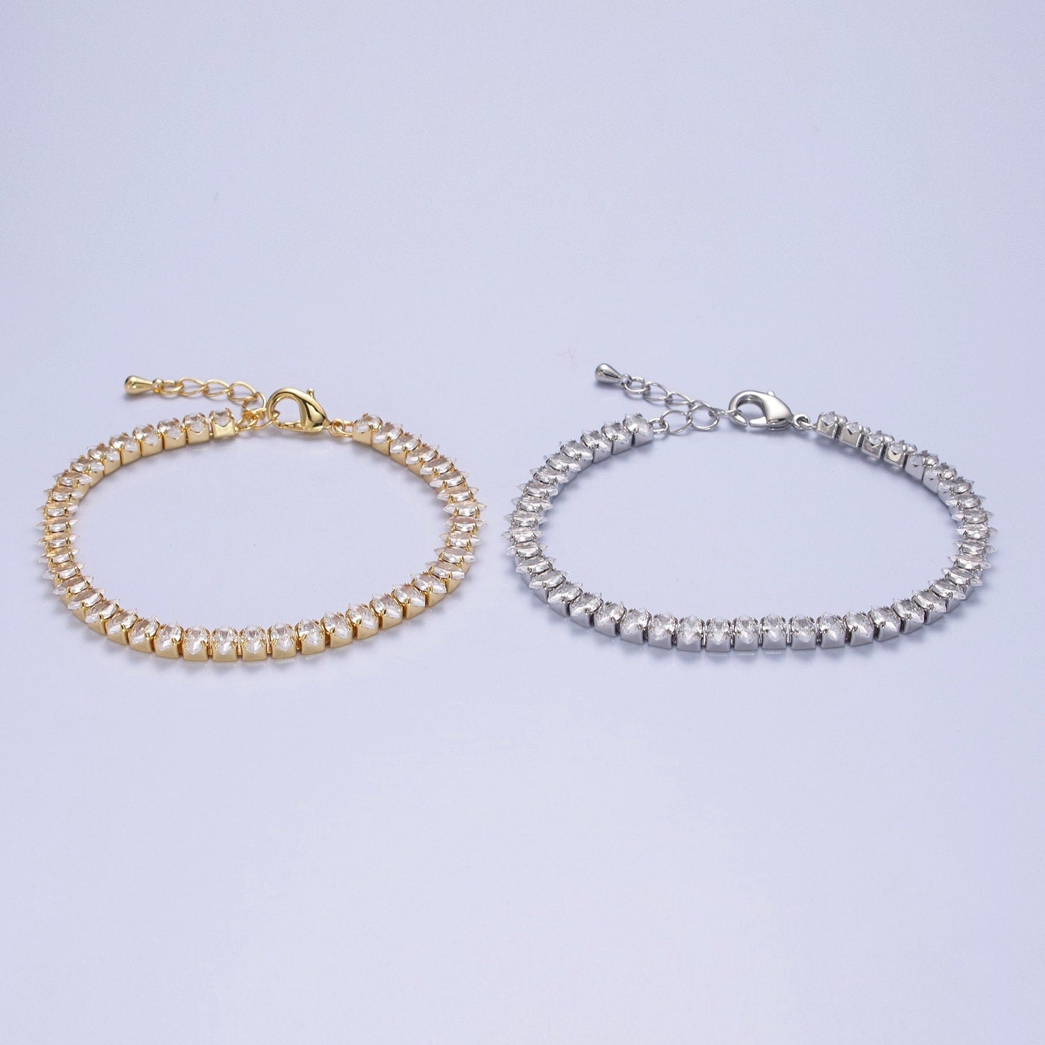 7" Marquise Tennis Chain Bracelet, Clear Crystal Zirconia CZ Tennis Chain, WA-904 WA-905