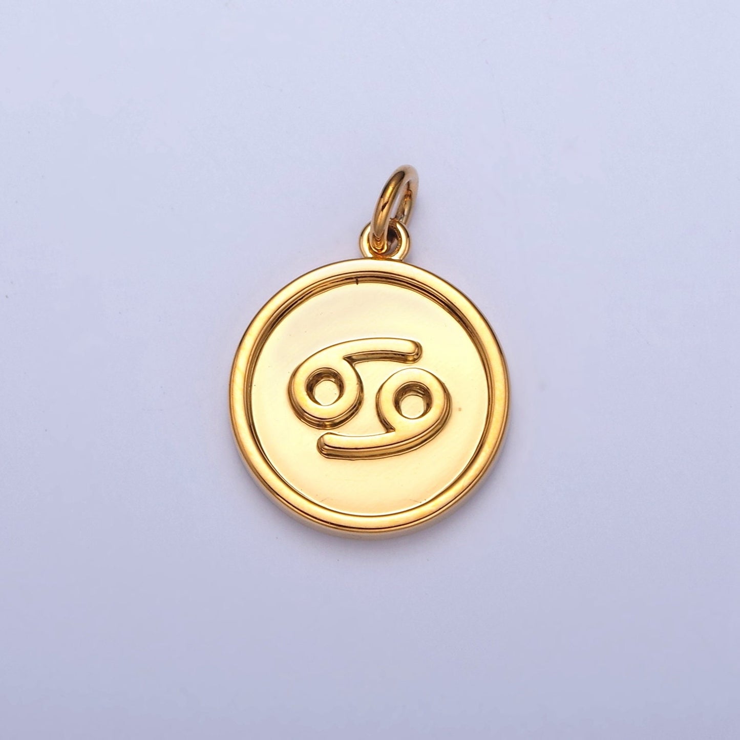 Small Round Circle Zodiac Charms 24k Gold-Filled Astrological Zodiac Signs, Zodiac Symbols, Birthday, Add on Horoscope Charm A1439-A1444