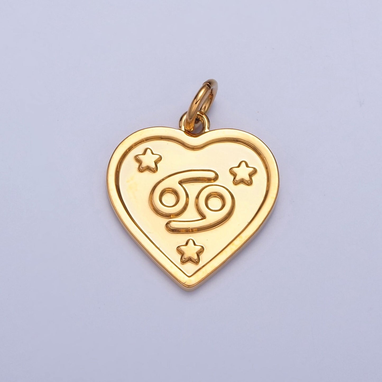 Small Heart-Shaped Zodiac Charms 24k Gold-Filled Astrological Zodiac Signs, Zodiac Symbols, Birthday, Add on Horoscope Charm A1451-A1456