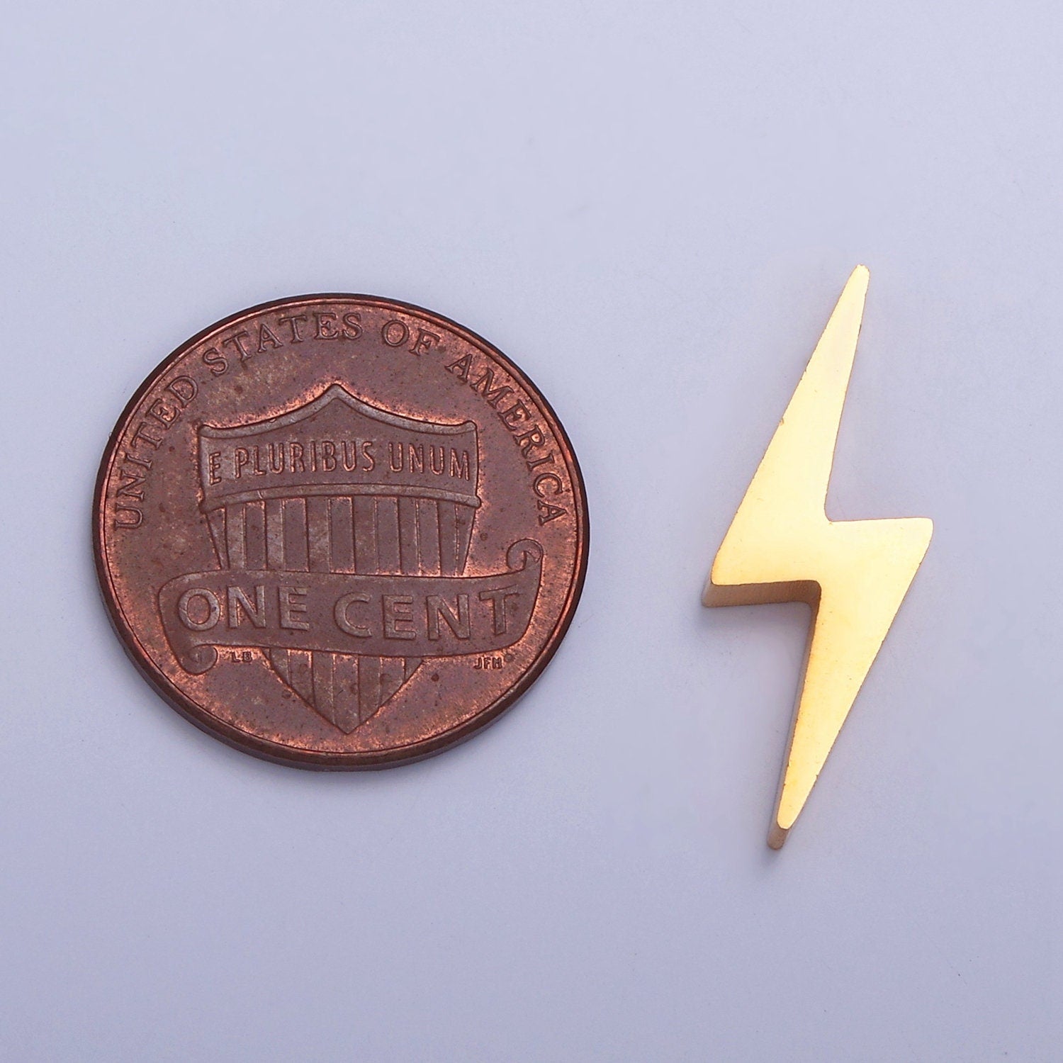 Stainless Steel Thunder Lightning Bolt Charm, Gold Silver Hole Spacer Bead, for DIY Jewelry European Charms Beaded Bracelet | W-837, W-838