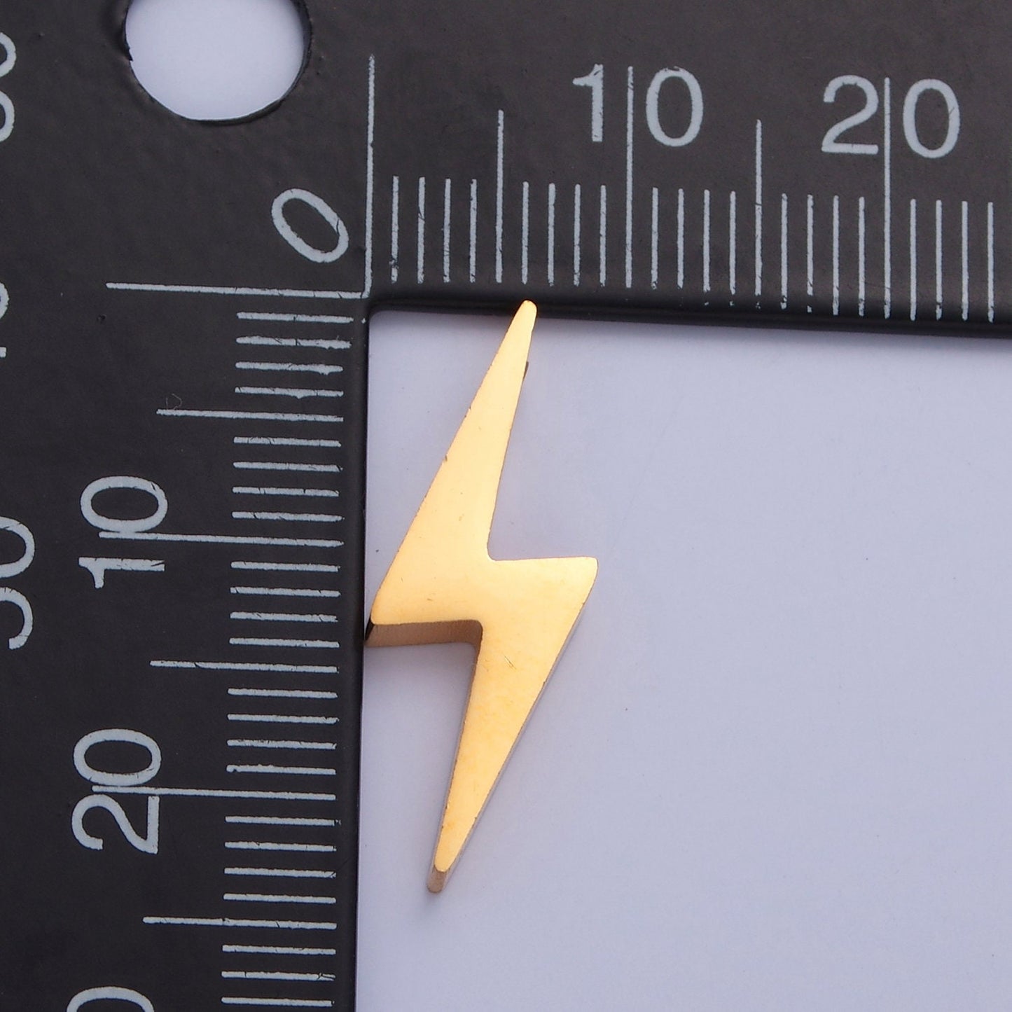 Stainless Steel Thunder Lightning Bolt Charm, Gold Silver Hole Spacer Bead, for DIY Jewelry European Charms Beaded Bracelet | W-837, W-838