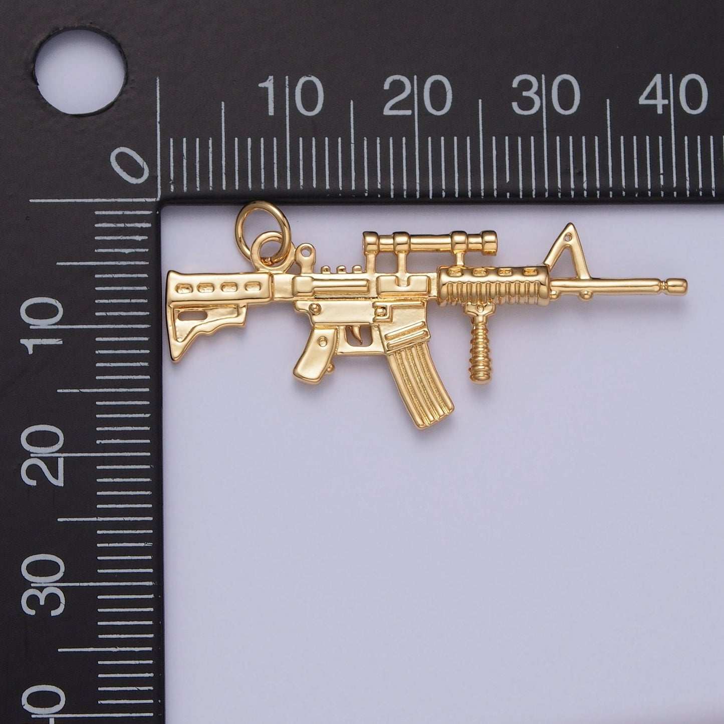 AR-15 Gun Pendant 24K Gold Plated Gun Charm, Necklace Bracelet Charm Pendant | X-145