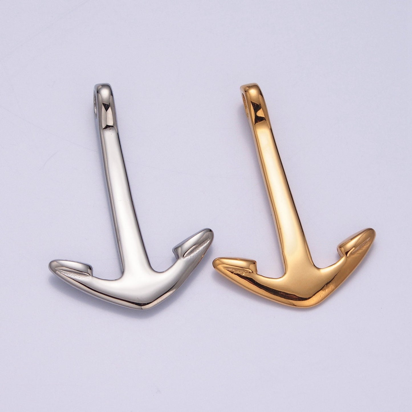 Stainless Steel Sea Anchor Arrows Pendant, Gold Silver Anchor at Sea Charm, for DIY Charms Bracelet | X-629, X-630