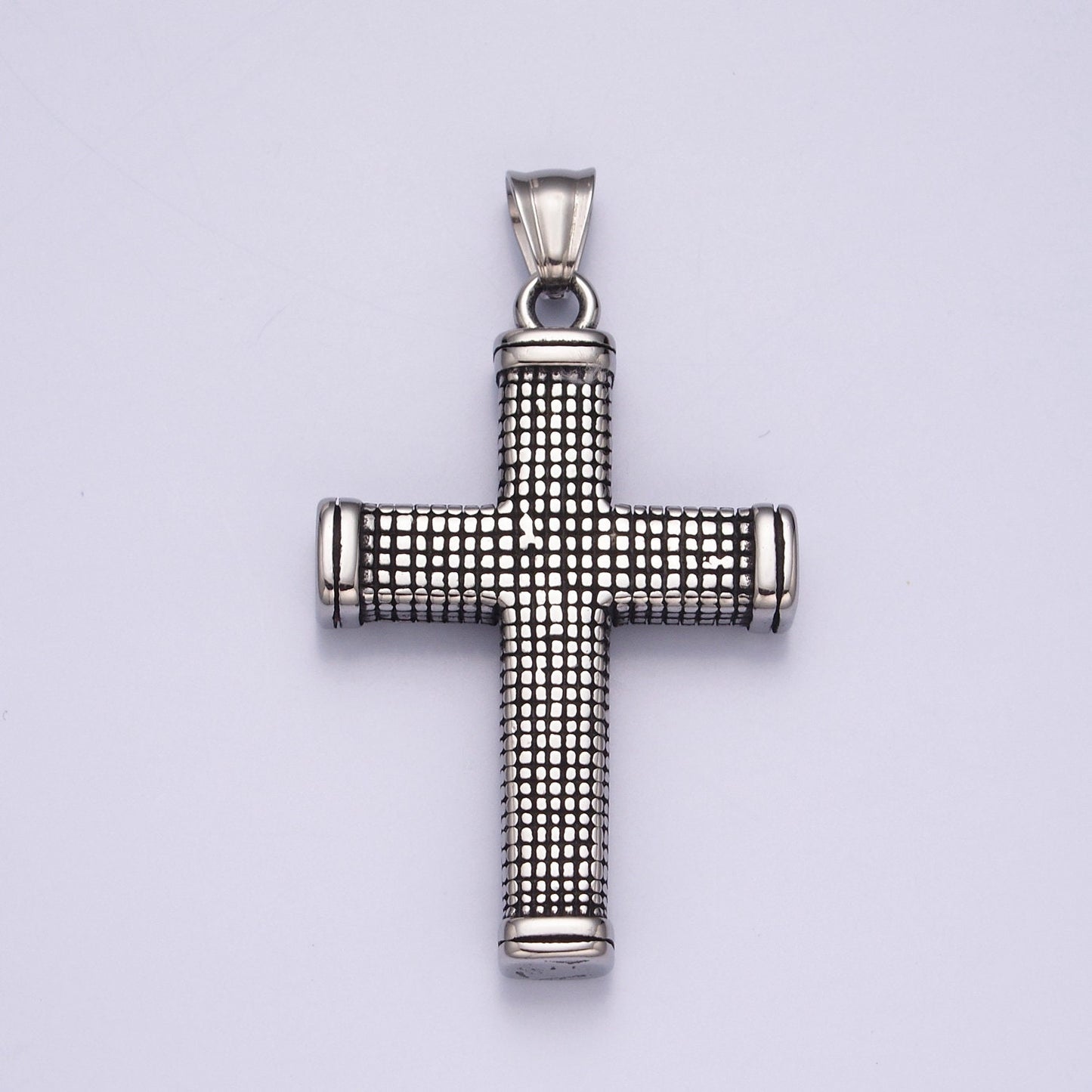Stainless Steel Bold Gold, Silver Boxed Minimalist Thick Cross Pendant, for DIY Religious Jewelry European Charms Bracelet | X-631, X-632