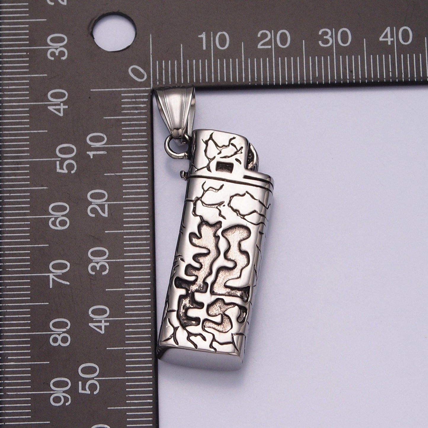 Stainless Steel Portable Abstract Lighter Pendant, Cig Flame Lighter Charms For Jewelry Making | X-640