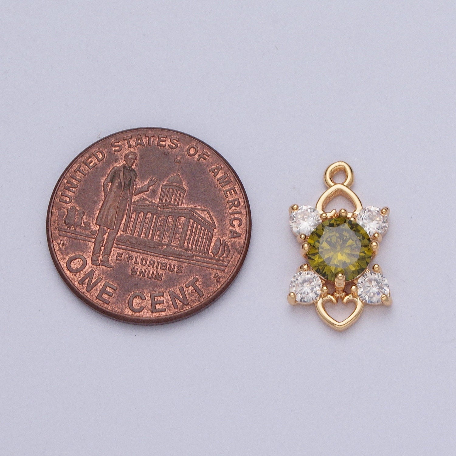 Dainty Gold 4-Pointed Side Stars Colored/Clear Charm Love Heart Link Micro Pave Cubic Zarconia CZ Stones for Necklace Jewelry | X-211~X-214