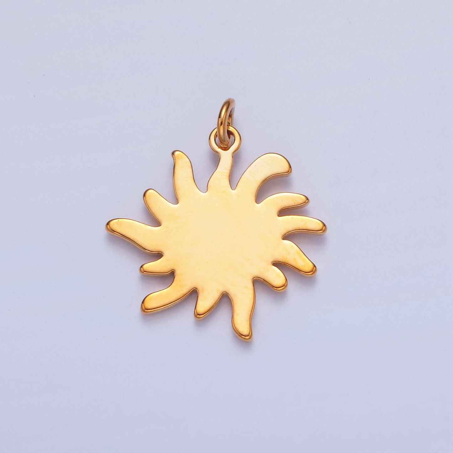 Gold Filled Minimalist Celestial Sun Charm, 21mmx18mm Spiraling Shining Star For DIY Jewelry Making, W-256