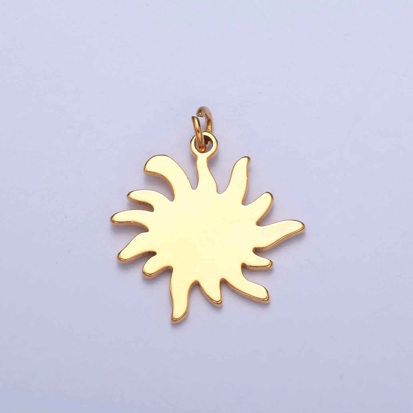Gold Filled Minimalist Celestial Sun Charm, 21mmx18mm Spiraling Shining Star For DIY Jewelry Making, W-256