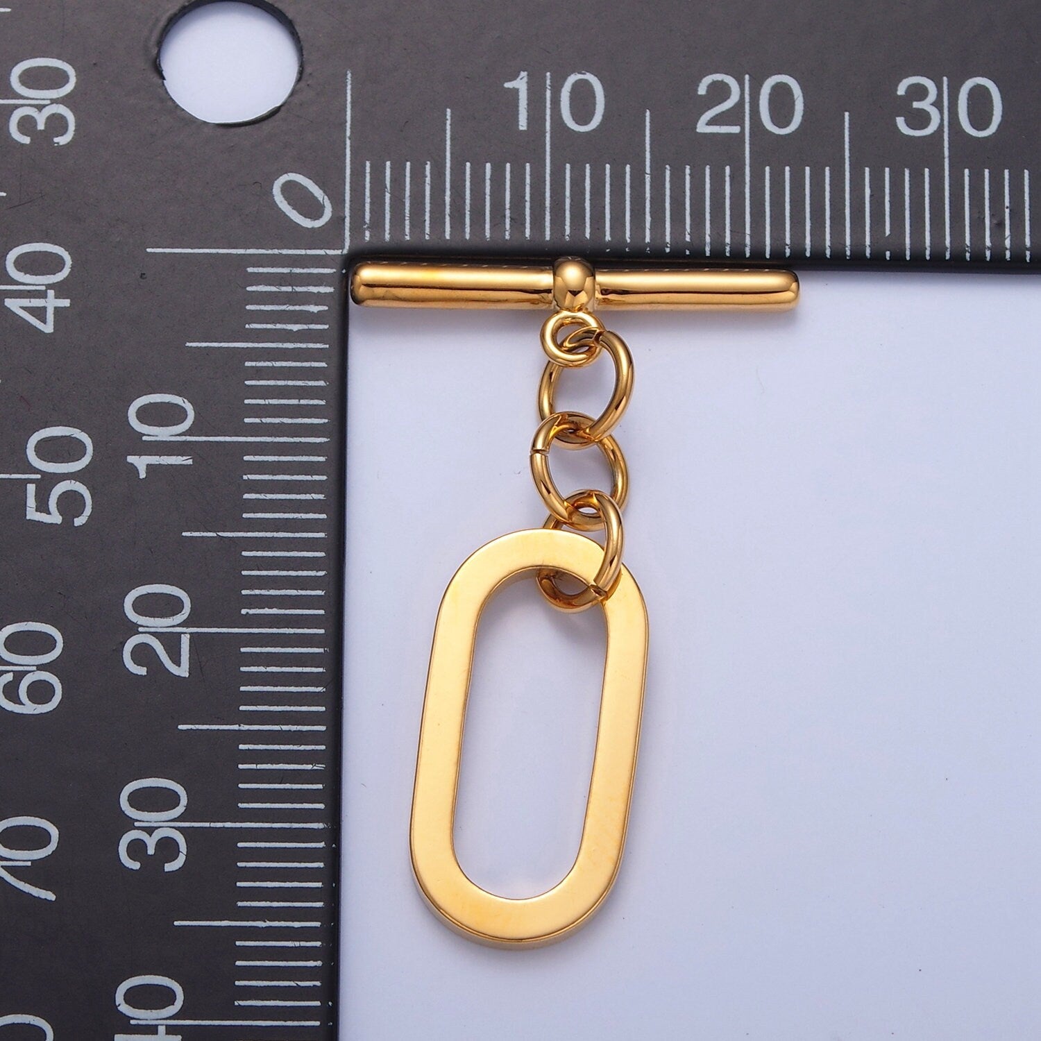 Gold Filled Long Oval Toggle Clasps, Minimalist Gold & Silver Toggle Clasps For DIY Jewelry Making, L-747