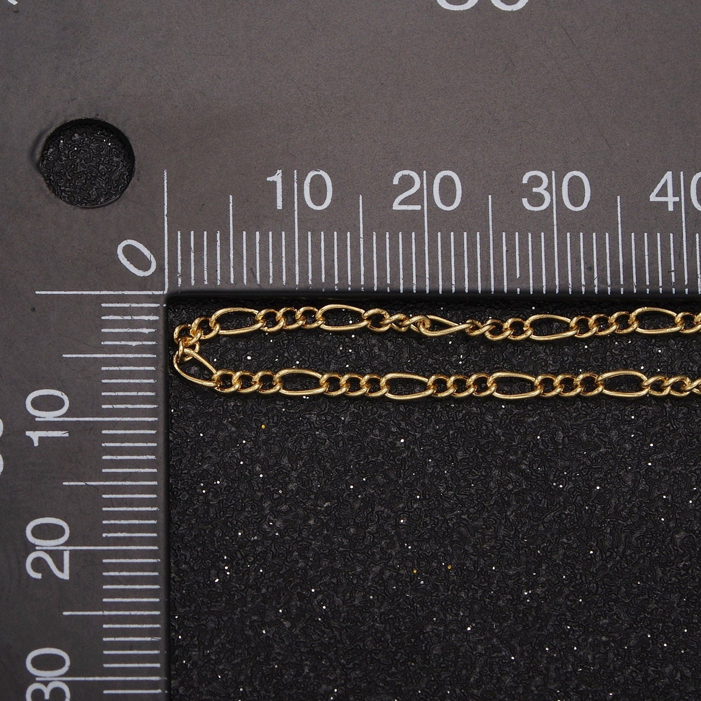 Dainty Rhodium Unfinished Silver Plated Flat Figaro Chain by Yard, Wholesale Bulk Figaro Chain | ROLL-762