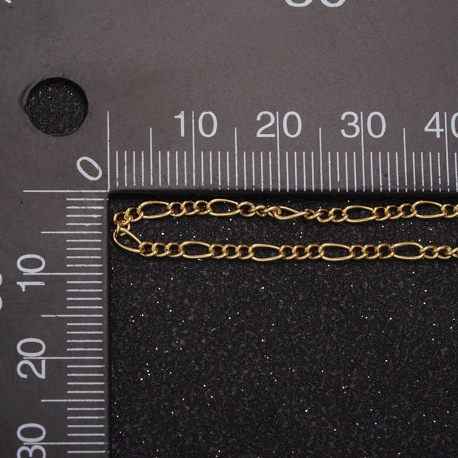 Dainty Rhodium Unfinished Silver Plated Flat Figaro Chain by Yard, Wholesale Bulk Figaro Chain | ROLL-762