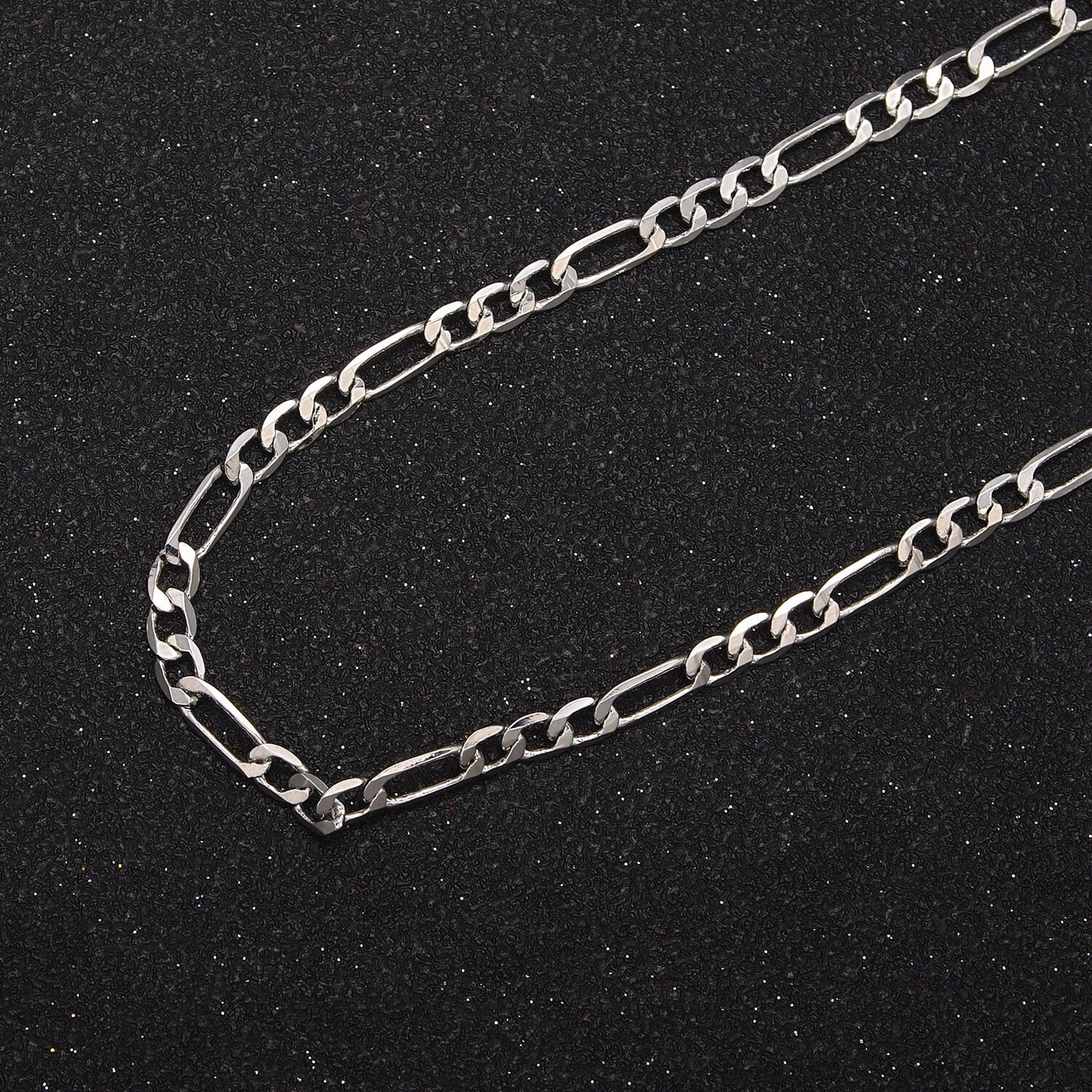 Unfinished Silver Plated 3.0mm Flat Figaro Chain by Yard, Wholesale Bulk Figaro Chain | ROLL-763