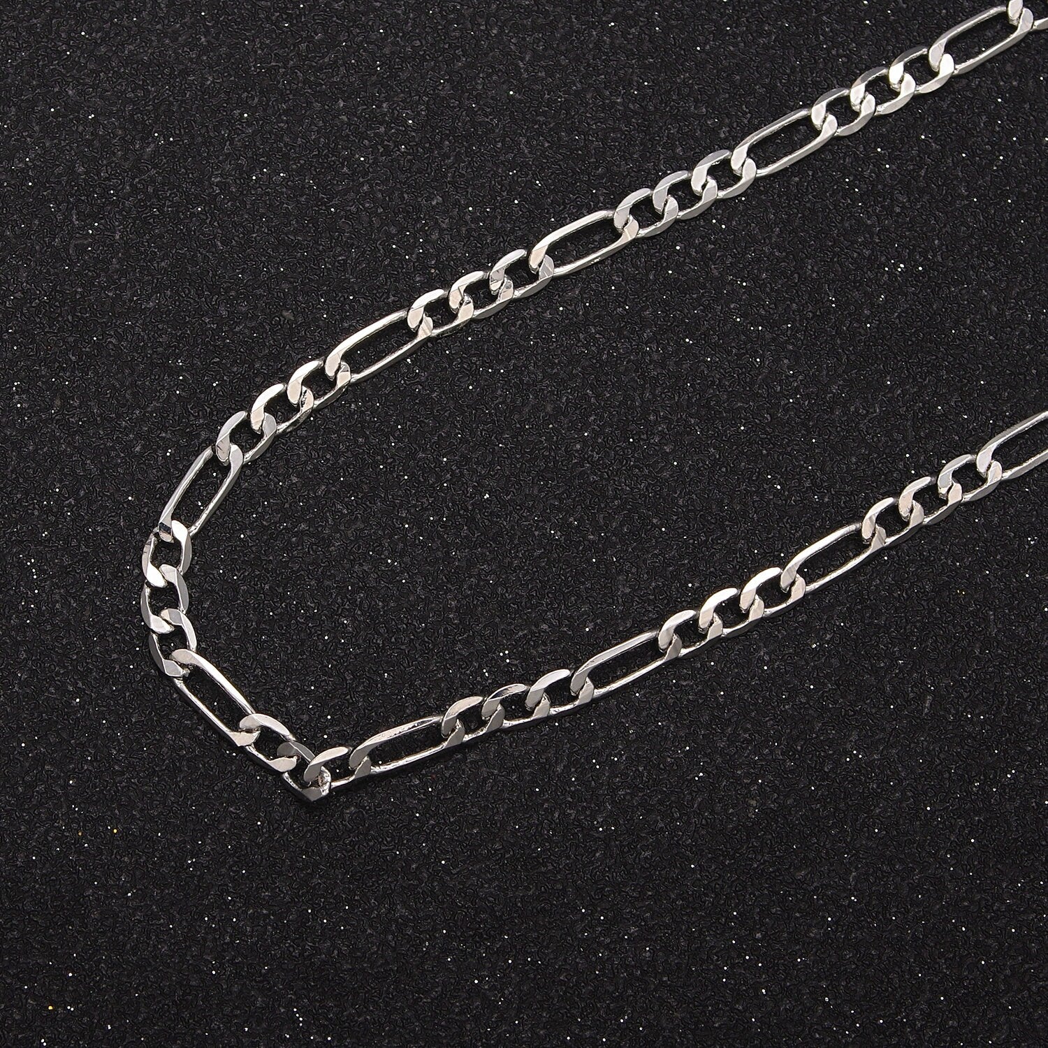 Unfinished Silver Plated 3.0mm Flat Figaro Chain by Yard, Wholesale Bulk Figaro Chain | ROLL-763