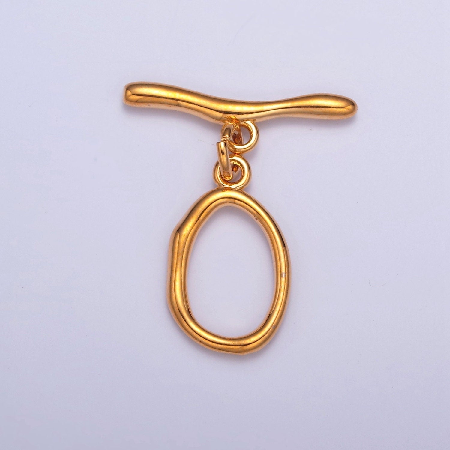 24K/14K Gold, White-Gold Filled Round Oval Toggle Clasps, Minimalist Gold & Silver Toggle Clasps For DIY Jewelry Making, L-756, L-757, L-758