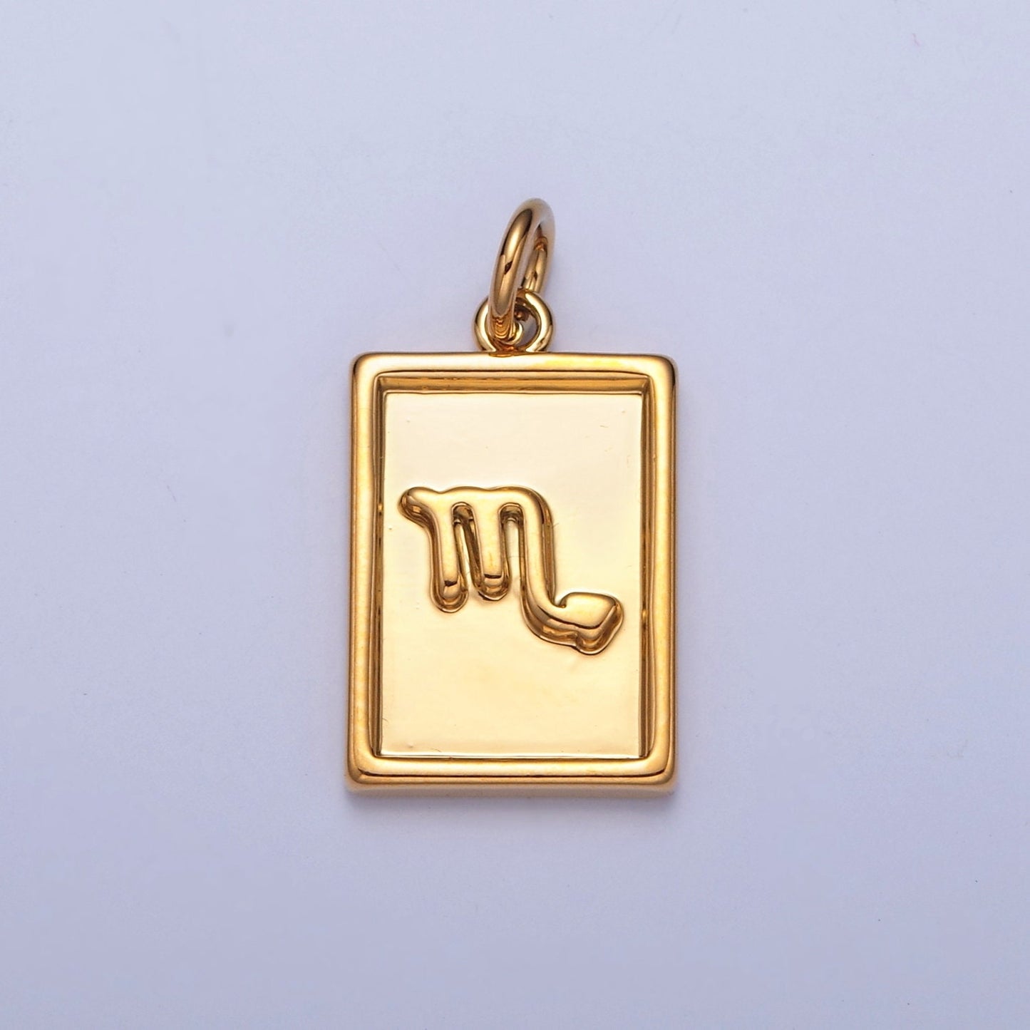 Small Rectangular Zodiac Charms 24k Gold-Filled Astrological Zodiac Signs, Zodiac Symbols, Birthday, Add on Horoscope Charm A1427-A1432
