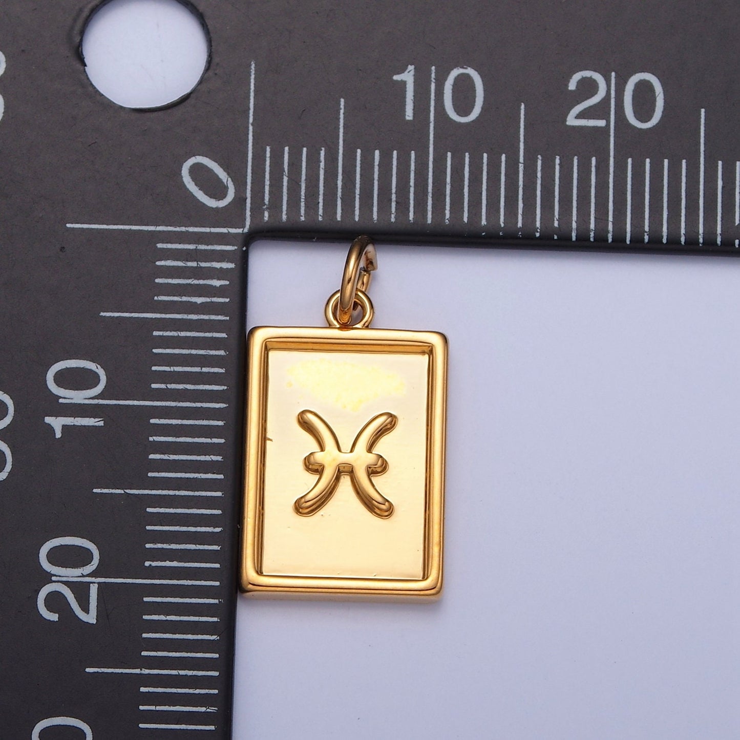 Small Rectangular Zodiac Charms 24k Gold-Filled Astrological Zodiac Signs, Zodiac Symbols, Birthday, Add on Horoscope Charm A1427-A1432