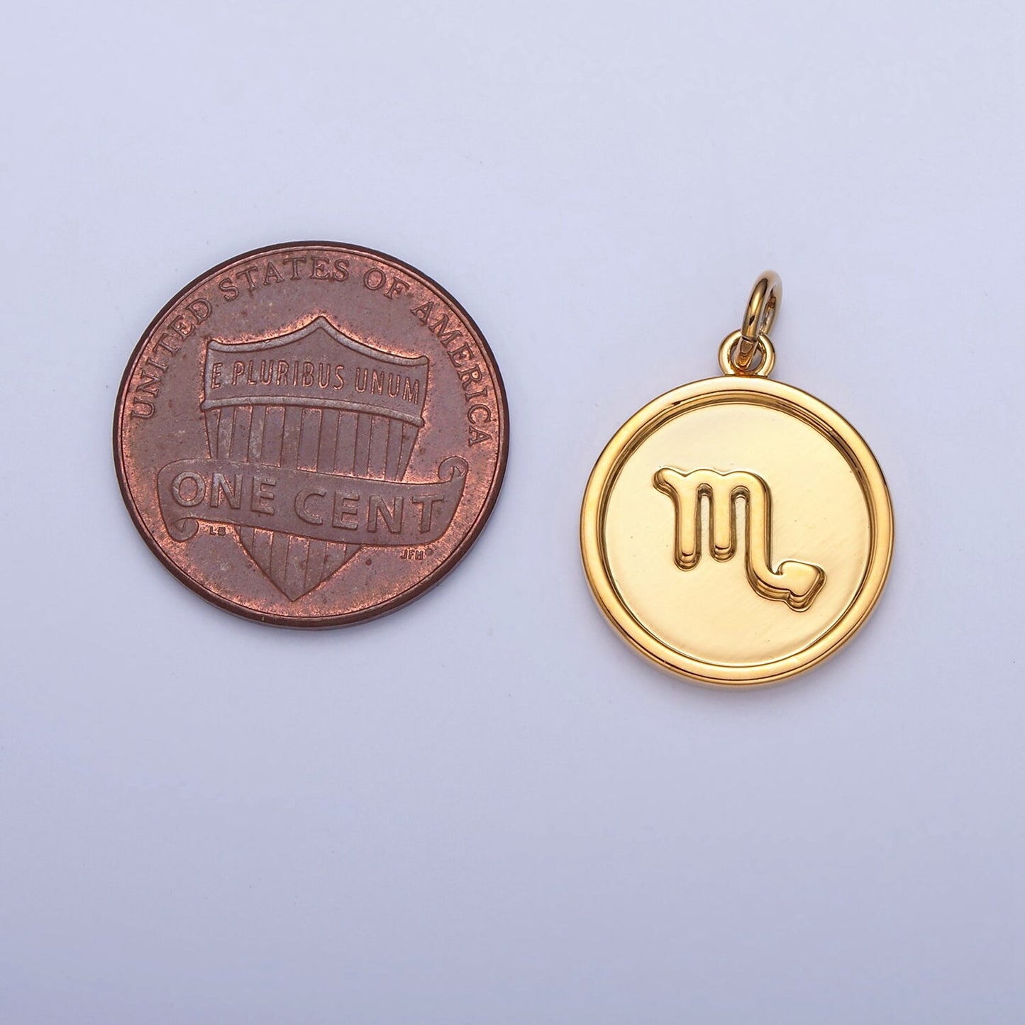 Small Round Circle Zodiac Charms 24k Gold-Filled Astrological Zodiac Signs, Zodiac Symbols, Birthday, Add on Horoscope Charm A1439-A1444