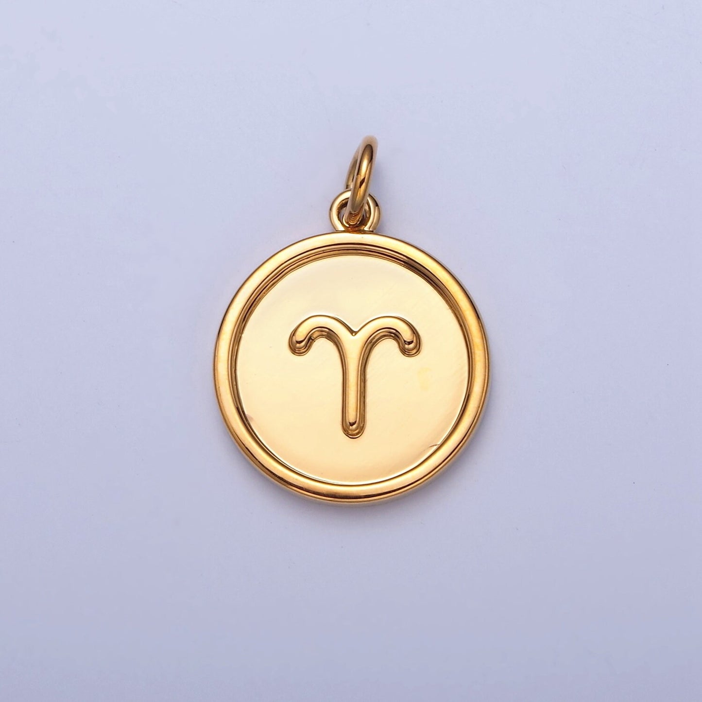 Small Round Circle Zodiac Charms 24k Gold-Filled Astrological Zodiac Signs, Zodiac Symbols, Birthday, Add on Horoscope Charm A1439-A1444