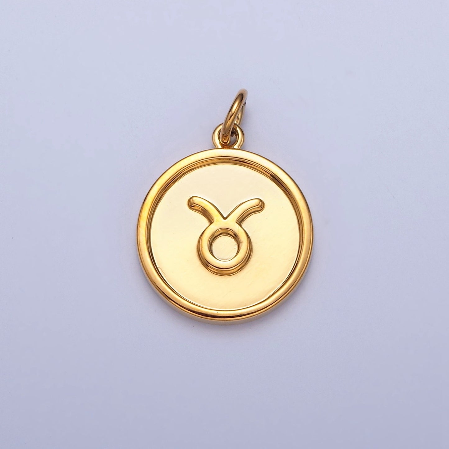 Small Round Circle Zodiac Charms 24k Gold-Filled Astrological Zodiac Signs, Zodiac Symbols, Birthday, Add on Horoscope Charm A1439-A1444