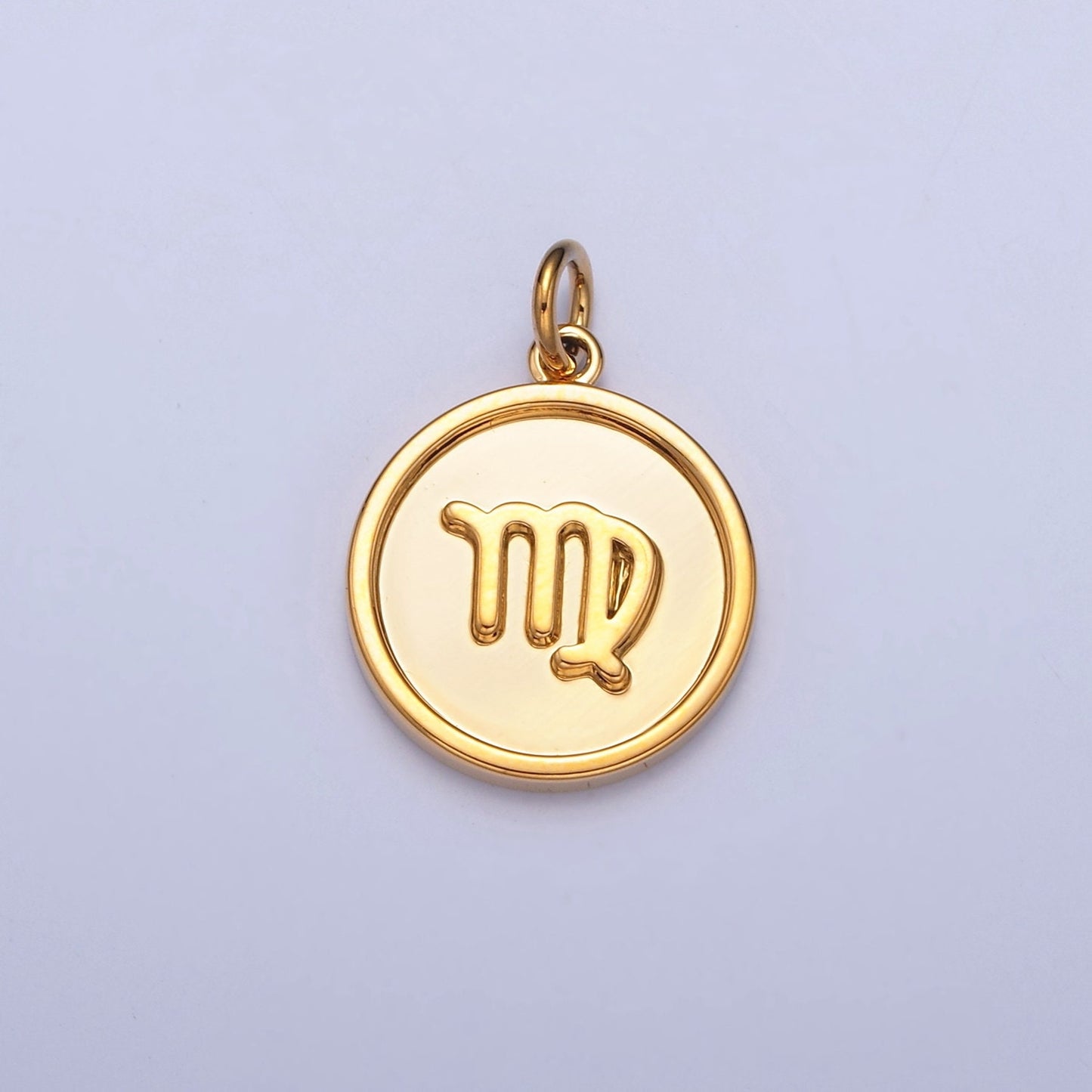 Small Round Circle Zodiac Charms 24k Gold-Filled Astrological Zodiac Signs, Zodiac Symbols, Birthday, Add on Horoscope Charm A1439-A1444