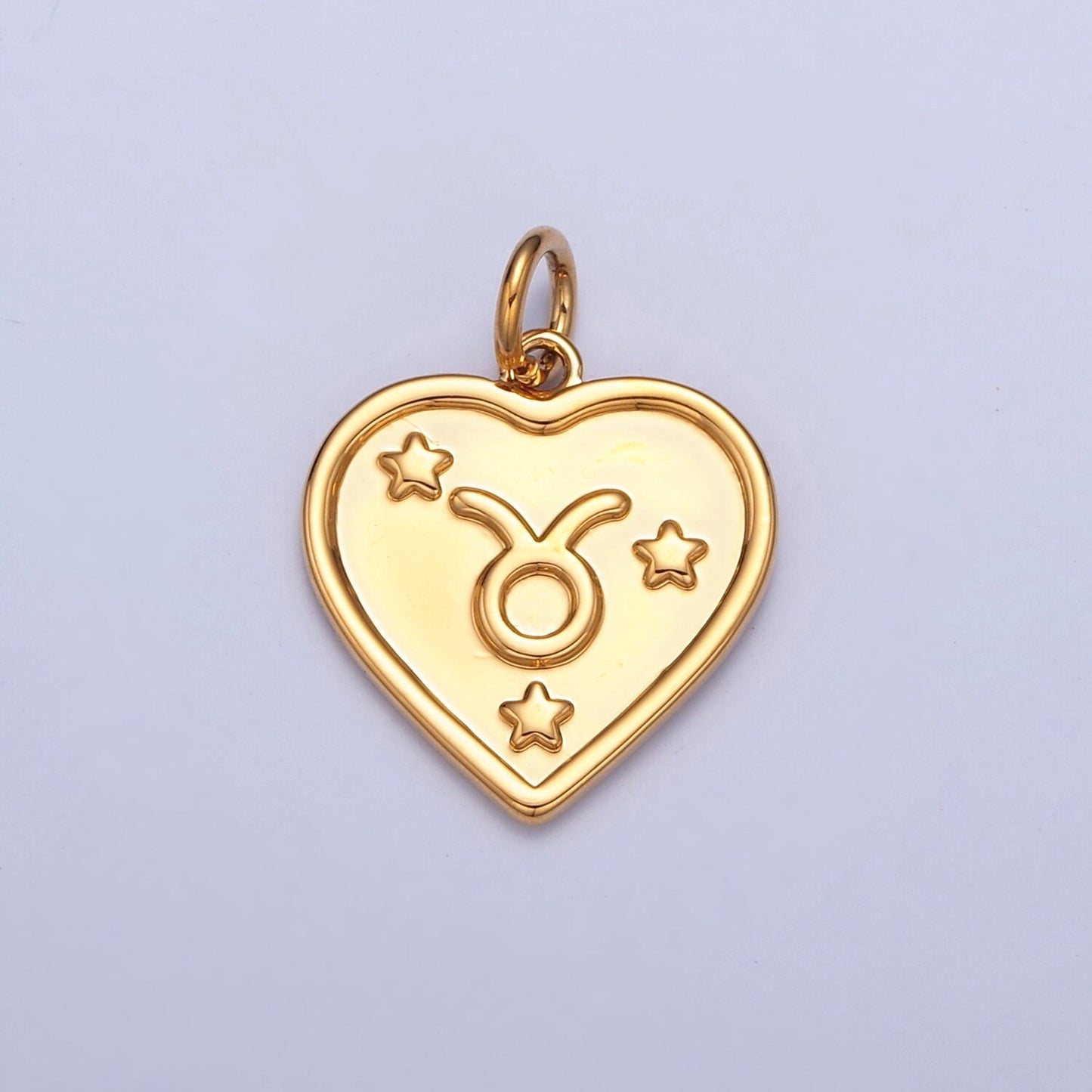 Small Heart-Shaped Zodiac Charms 24k Gold-Filled Astrological Zodiac Signs, Zodiac Symbols, Birthday, Add on Horoscope Charm A1451-A1456