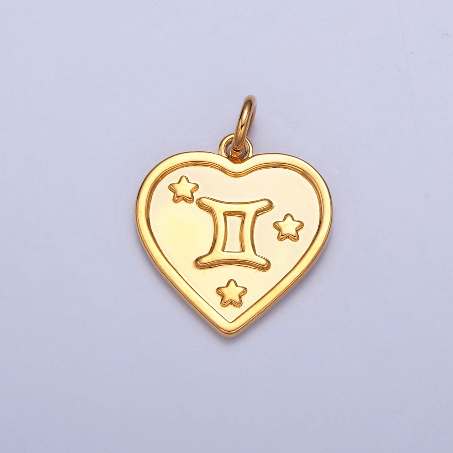Small Heart-Shaped Zodiac Charms 24k Gold-Filled Astrological Zodiac Signs, Zodiac Symbols, Birthday, Add on Horoscope Charm A1451-A1456